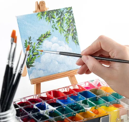 Miniatura 3 de Transon Pinceles de pintura de detalles pequeños para pintura de modelos en miniatura, adecuados para pintura al óleo de gouache de acuarela