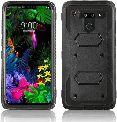 Miniatura 7 de Asuwish Funda de teléfono para LG G8 ThinQ, híbrida, resistente, a prueba de golpes, a prueba de caídas, cuerpo completo, resistente, teléfono