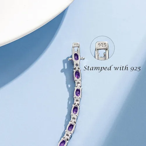 Miniatura 5 de FANCIME Birthstone Bracelets Sterling Silver Tennis Bracelets Charm Fine Jewelry Birthday Gifts for Women Mom Daughter 7