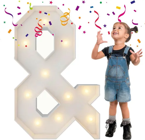 Miniatura 80 de Letras iluminadas con marco de 3 pies de alto, letras enormes con marco, marco de globos en mosaico, letra grande para decoraciones de compromiso