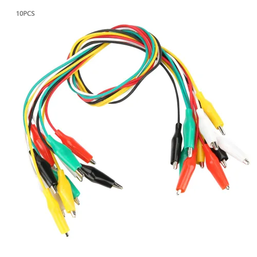 Miniatura 9 de Clips, 10 cables de alambre de doble extremo, cables de prueba de clip de 19.7 in/20 pulgadas con clips aislantes para pruebas eléctricas, 5