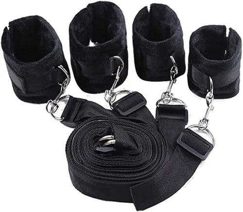 Miniatura 8 de Kit de sujeción de cama para cama de tamaño King, amarre sexual debajo del colchón, lazos sexuales de tamaño Queen para tobillos y muñecas, puños