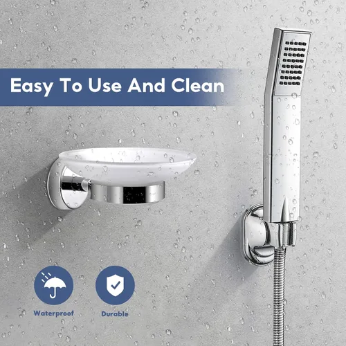 Miniatura 6 de Jabonera de pared para baño y cocina, acero inoxidable
