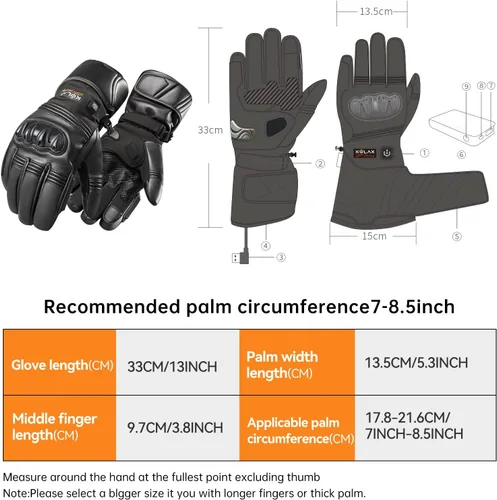 Miniatura 4 de Guantes térmicos para hombres y mujeres, guantes de esquí con batería de litio recargables de 2000 mAh, calentadores de manos con aislamiento