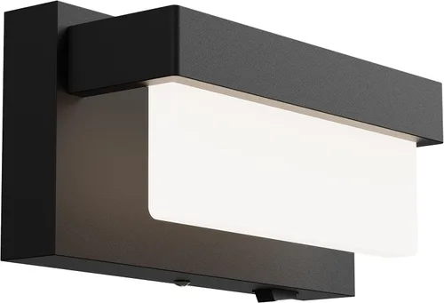 Aplique de Pared Negro Luz de Pared con Interruptor de Encendido/Apagado 8 pulgadas Lámpara de Pared LED Pantalla Acrílica 4000K Aplique Iluminación
