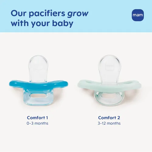Miniatura 7 de MAM Chupetes Comfort para Bebé, Chupón Ligero de Una Pieza de Silicona Completa para Recién Nacidos de 3-12 Meses, Sin BPA, Chupete Fácil de Gris