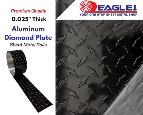 Miniatura 2 de Eagle 1 - Rollos de lámina de aluminio con relieve en forma de diamante, 0.025 pulgadas (fina), 10 pies (variedad de tamaños y colores), los rollos