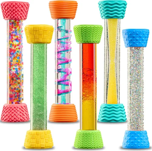 Special Supplies Juguete de burbujas de movimiento líquido, tubos geniales, temporizador de reloj de arena colorido con movimiento de gotas,