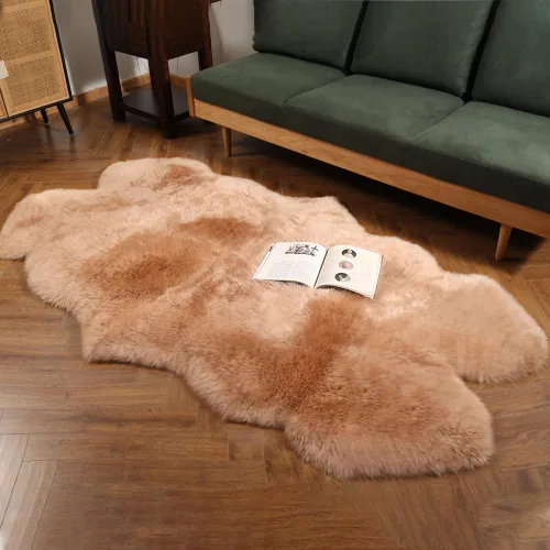 Miniatura 29 de IRIWOOL Alfombra de piel de oveja auténtica de alta calidad, piel de oveja australiana, esponjosa, de lujo, natural, de piel de cordero esponjosa