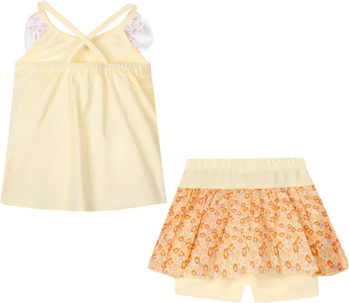 Miniatura 50 de LittleSpring Conjunto de verano para niñas con camiseta sin mangas y pantalones cortos florales
