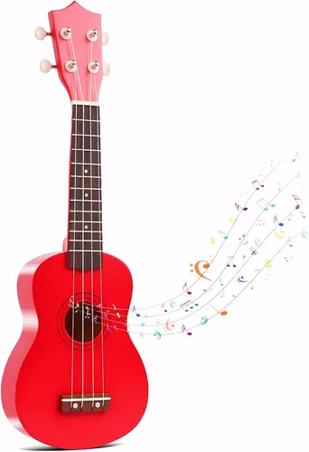 Miniatura 9 de Guitarra acústica de madera para niños de 21 pulgadas, juguetes musicales ideales para niños de 3 a 9 años, niños y niñas, regalos (Azul)
