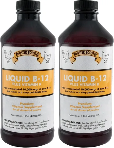 Rooster Booster B-12 Líquido, 16 onzas, (paquete de 2)