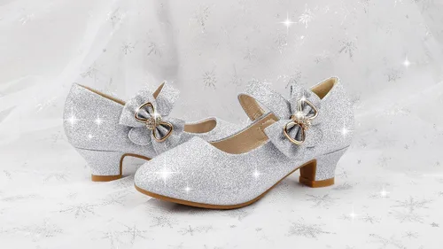Miniatura 4 de Eithy Zapatos de vestir para niñas, tacón bajo con lazo, sandalias planas de verano para niños pequeñosniños grandes