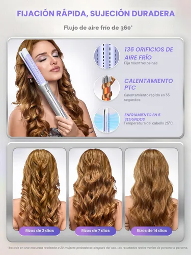 Miniatura 5 de SHEGLAM One Touch Airflow Styler Pro - Tecnología de aire frío 3.0 de rotación automática de 1 pulgada para rizos sin espera, rizador, rizos