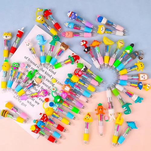 Miniatura 2 de CZWZ 8 piezas de bolígrafos de cuentas navideños, bolígrafos de plástico con cuentas y cuentas de silicona multicolor, bolígrafos navideños
