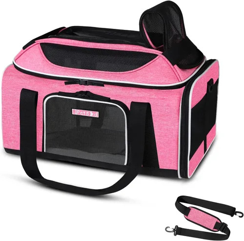 Miniatura 15 de Petskd Transportador de mascotas extensible superior de 17 x 11 x 9.5 pulgadas, aprobado por aerolíneas de Alaska, transportador de lados suaves