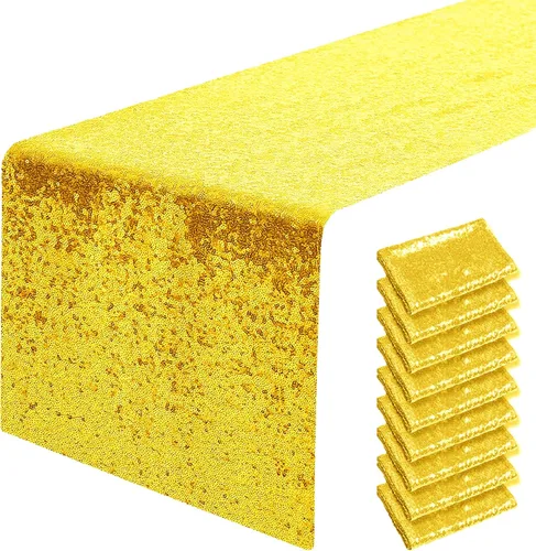 Miniatura 16 de Pufogu - Camino de mesa de lentejuelas brillantes de 12 x 72 pulgadas para fiestas de cumpleaños, decoración de bodas, despedidas de soltera