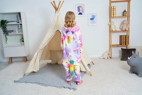 Miniatura 13 de Pijama de unicornio unisex para niños, enteritos para disfraz, Halloween