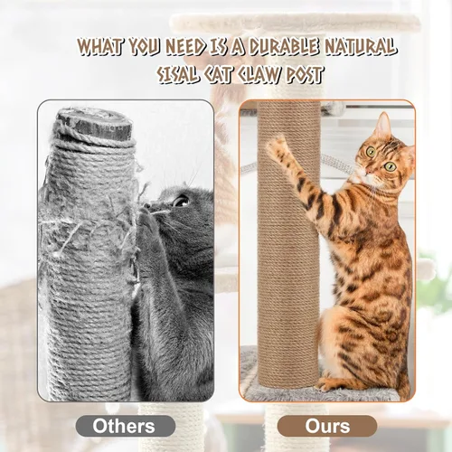 Miniatura 6 de 4 piezas de repuesto de poste rascador para gatos M8, 15.7 x 3.1 pulgadas, poste de repuesto para árbol de gatos de yute natural para gatos
