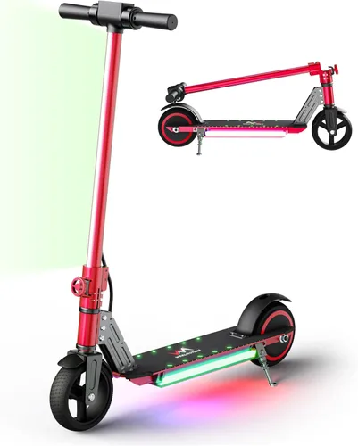 Miniatura 8 de Classic Foldable Electric Scooter for Kids, Bright Front Lights, Shining Pedal Lights, LED Display, Dual Brakes 150W Motor Kids Electric Scooter