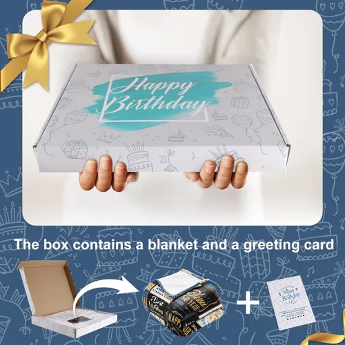 Miniatura 2 de Regalos de cumpleaños 50 para él, manta de cumpleaños 50 para hombres con caja de regalo, regalo de cumpleaños de 50 años para hombres que cumplen