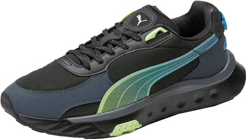 PUMA Wild Rider Ls - Zapatos deportivos con cordones para hombre, estilo casual, color negro
