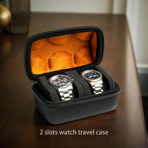 Miniatura 2 de Estuche de viaje duro con 2 ranuras, caja de almacenamiento y caja organizadora para hombres y mujeres con almohada de reloj antimovimiento