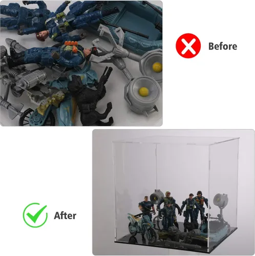 Miniatura 7 de Evron Vitrina para coleccionables para ensamblar, caja de acrílico transparente, alternativa a estuche de vidrio para exhibir figuras de acción