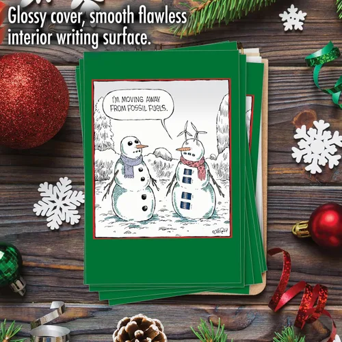 Miniatura 3 de NobleWorks - 12 tarjetas de Feliz Navidad de dibujos animados - Divertidos saludos de humor navideño, juego de tarjetas de notas en caja con sobres