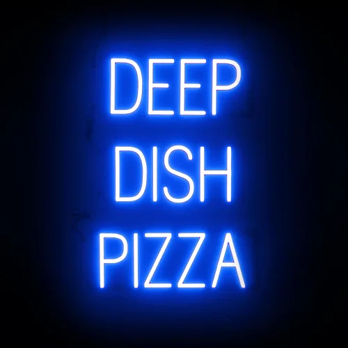 Miniatura 41 de SpellBrite Cartel PIZZA Letrero relacionado con pizza con aspecto de neón, fuente de luz LED azul 17.6 x 6.3 pulgadas