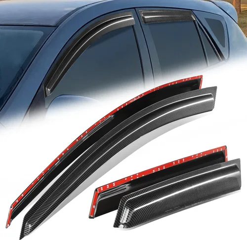 Miniatura 15 de Auto Dynasty 4 piezas viseras de ventana con patrón de fibra de carbono compatibles con Chrysler PT Cruiser 2001-2010, deflectores de ventana