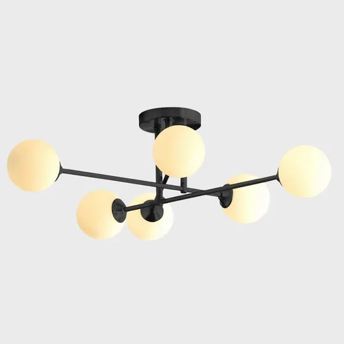 Miniatura 14 de Moderna Lámpara de Techo de 6 Luces con Forma de Globo Sputnik de Montaje Empotrado Lámpara de Techo Sputnik de Mediados del Siglo de Metal Dorado
