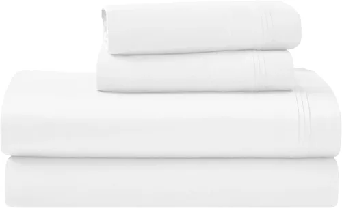 Superior Juego de sábanas de algodón egipcio de 4 piezas, 1000 hilos, ecológicas, sábanas sostenibles, básicos de lujo, sólido, sábana bajera con