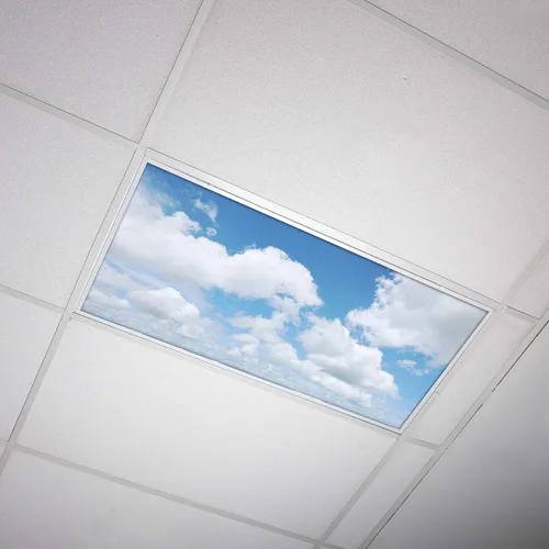 Miniatura 10 de Cubierta de luz fluorescente para luces de techo de aula, nubes rosadas, inserto de película retroiluminada de alta calidad 2 x 4
