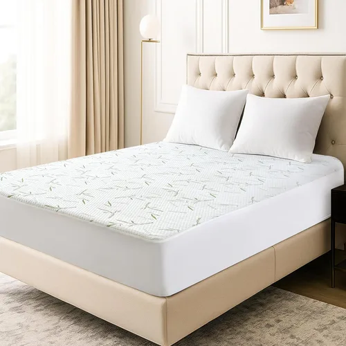Miniatura 8 de Hannah Linen Protector de colchón de bambú, 100% impermeable, funda de colchón individual – Funda de colchón de bolsillo profundo ajustable de hasta