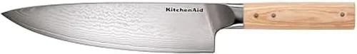Miniatura 9 de KitchenAid Cuchillo de pelar forjado de 3.5 pulgadas de alta calidad, hoja de acero de damasco AUS-10, mango de madera de Pakka con triple remache