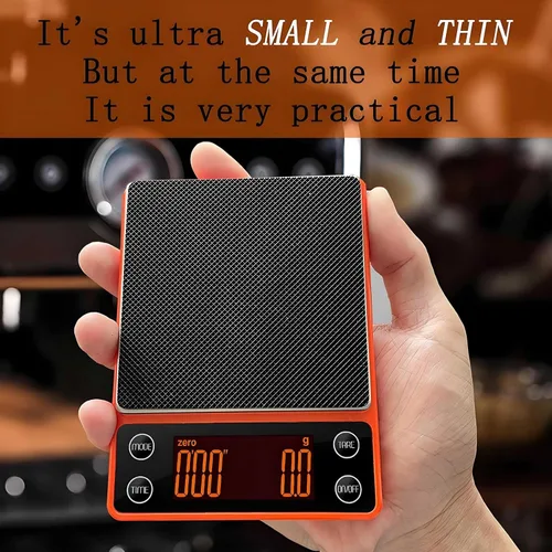Miniatura 6 de Báscula de café con temporizador de 6.6 lbs/0.00 oz Báscula de café digital portátil recargable, flujo de agua inteligente, adecuado para baristas