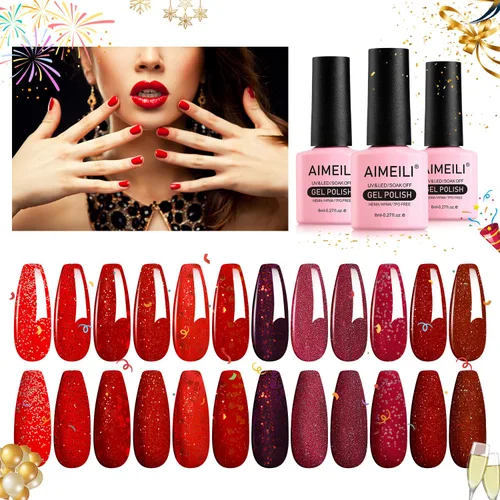 Miniatura 17 de AIMEILI Hema Free - Juego de esmaltes de uñas de gel, libre de crueldad, vegano, colección neón, 12 colores, rosa intenso, azul, amarillo, verde
