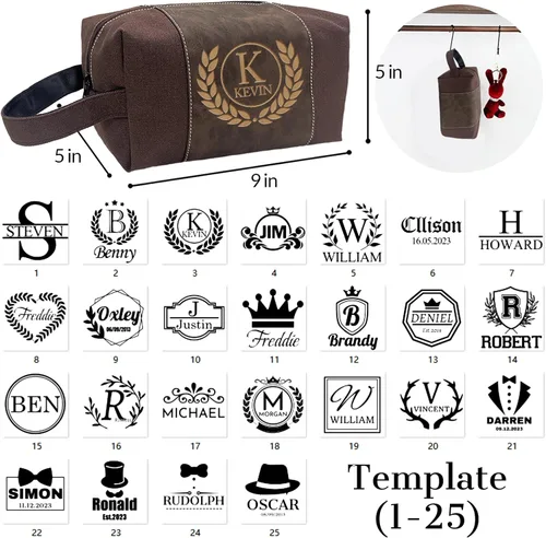 Miniatura 3 de xrlsg Neceser personalizado para hombres, kit organizador de viaje grabado con láser personalizado con nombre monogramado, regalo para marido