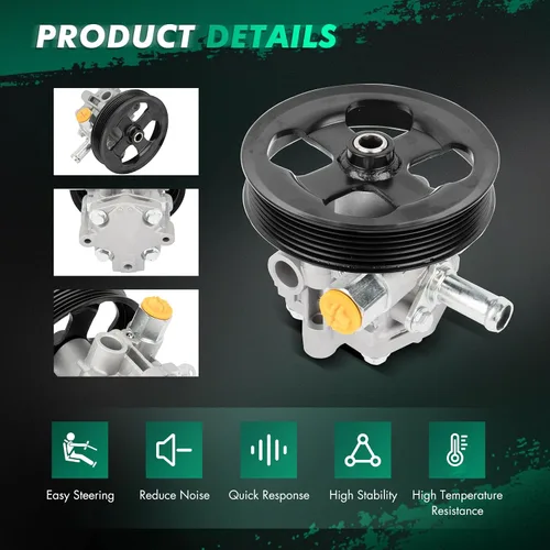 Miniatura 4 de SCITOO Bomba de dirección asistida, con polea, 2007-2012 para Dodge Caliber, 2007-2017 para Jeep Compass, 2007-2017 para Jeep Patriot, reemplazo #