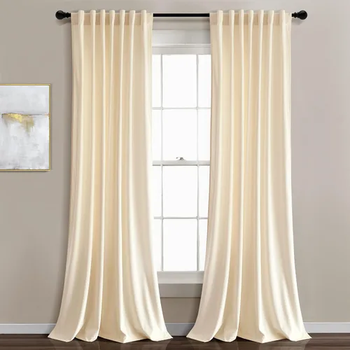 Miniatura 15 de Lush Decor Prima Velvet - Par de paneles de cortinas para ventana con pestaña trasera y bolsillo para cortinero, 84 pulgadas de largo x 54 pulgadas
