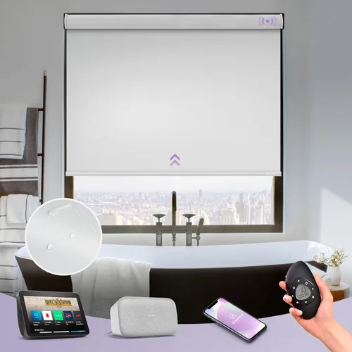 Miniatura 20 de Graywind Persiana Enrollable Motorizada 100% Opaca Compatible con Alexa Google Control Remoto Inteligente Persianas Recargables con Batería Motor