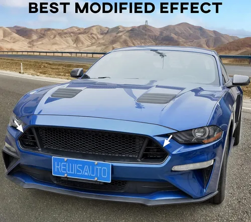 Miniatura 5 de Insertos de rejilla superior delantera para Ford Mustang GT 2018-2023, inserto de rejilla de radiador modificado negro para accesorios Ford Mustang