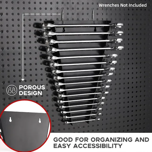 Miniatura 6 de Reniteco Organizador de llaves de plástico, soporte de llaves de alta densidad, estantes grandes para pared y caja de herramientas, 32 ranuras