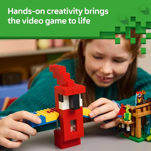 Miniatura 5 de LEGO Minecraft Las Casas de los Loros - Juguete de construcción para niños y niñas de 8 años en adelante, juguete de videojuegos de Minecraft