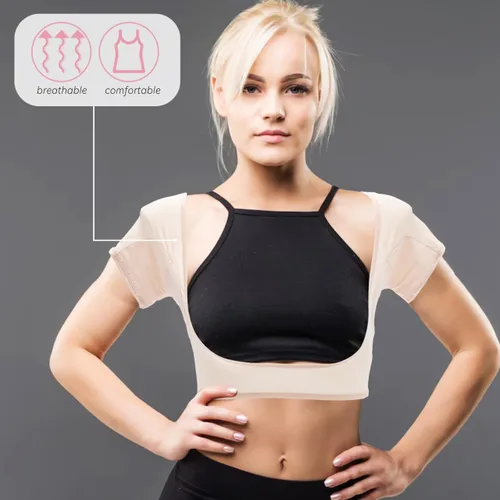 Miniatura 2 de SUPVOX Chaleco de ropa interior con protección contra el sudor, escudo lavable para las axilas para mujeres, niñas y mujeres Amarillo claro
