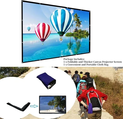 Miniatura 8 de Pantalla de proyector para exteriores de 180 pulgadas, WRLSUN HD 16:9, grande, plegable, portátil, para cine en casa, para campamento, oficina