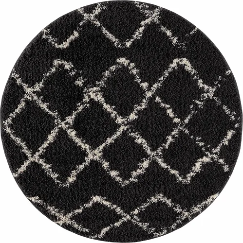 Miniatura 116 de Hauteloom, Duncans - Alfombra de estilo granja de pelo mullido para sala y dormitorio, con borlas - Beige, carbón, gris - 2 pies 7 pulgadas x 7 pies