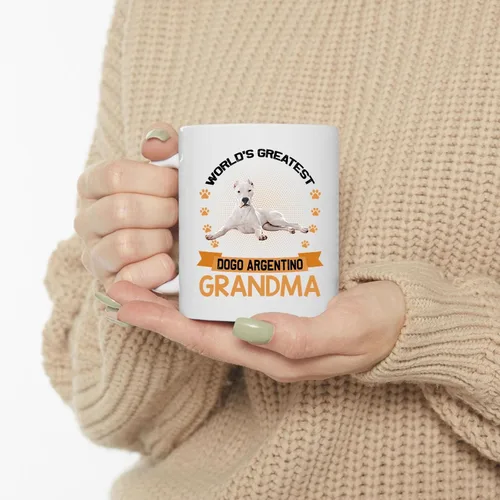 Miniatura 3 de World's Greatest Lying Dogo Argentino Dog Grandma Regalos para mujeres Divertida taza de café de cerámica blanca Taza de té de cerámica blanca 11oz
