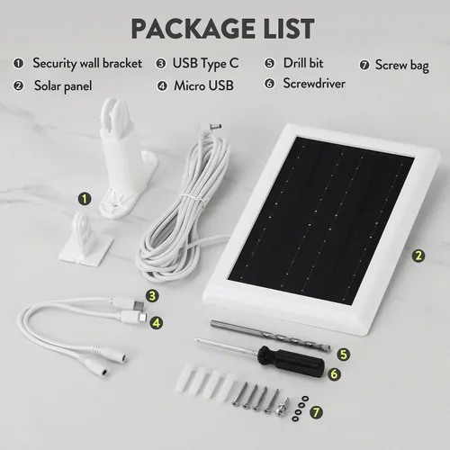 Miniatura 6 de Panel Solar Ring (2ª Generación), Paquete de 2 Cargador de Panel Solar Ring de 5W con Soporte y Cable de Extensión de 12 Pies para Cámara Stick Up